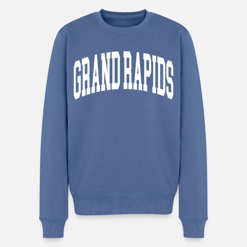 Grand Rapids - Männer Premium Bio Pullover - Taubenblau