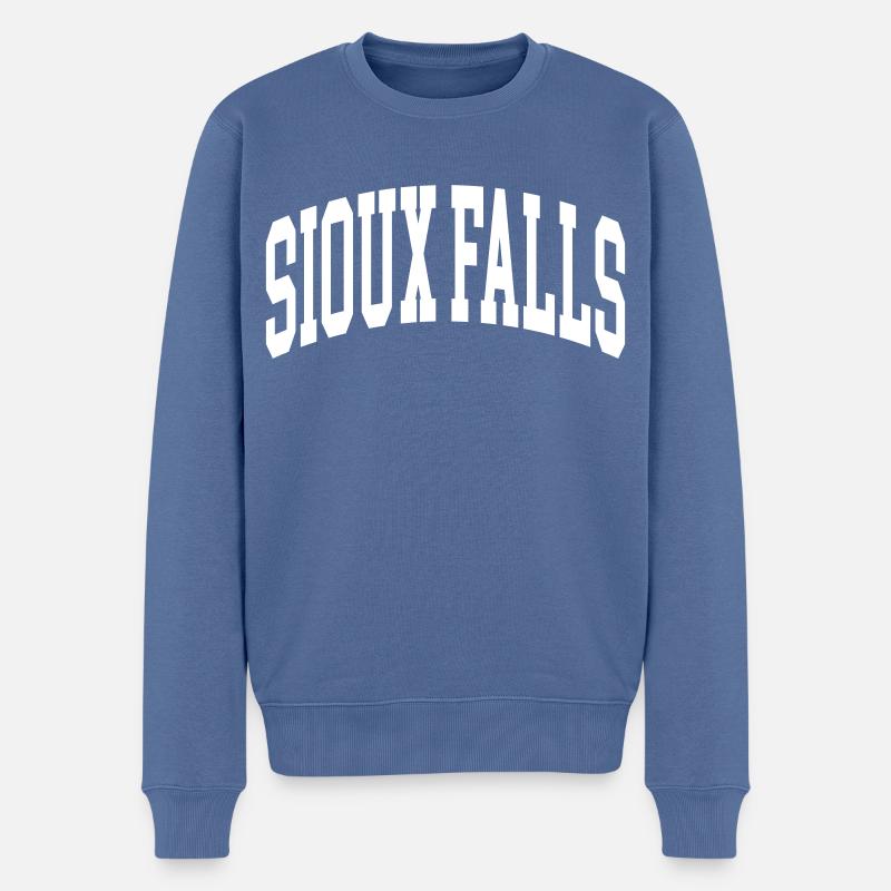 Sioux Falls - Männer Premium Bio Pullover - Taubenblau