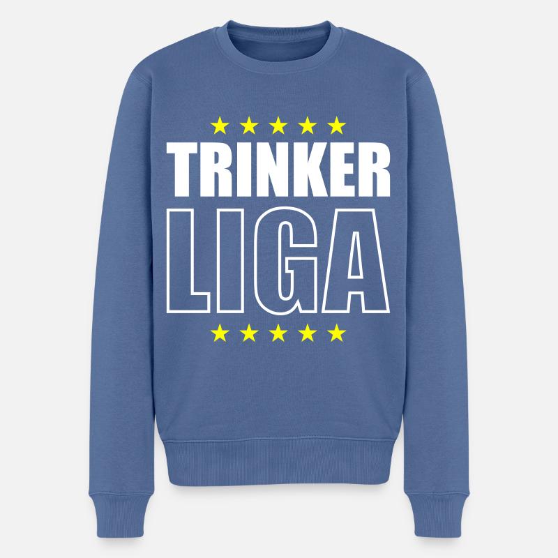 Trinker Liga Party Spruch - Männer Premium Bio Pullover - Taubenblau