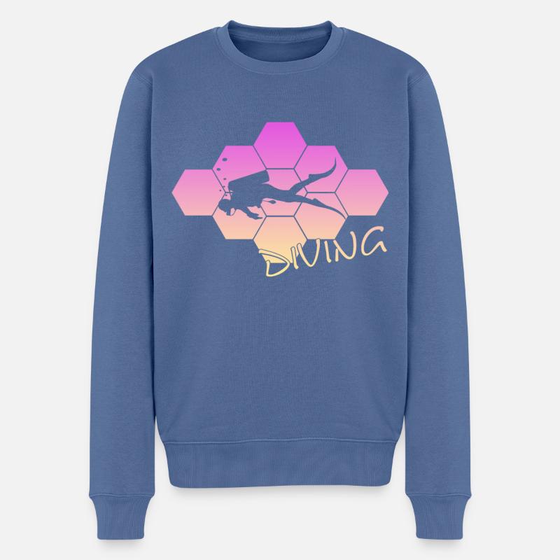Tauchen - Männer Premium Bio Pullover - Taubenblau