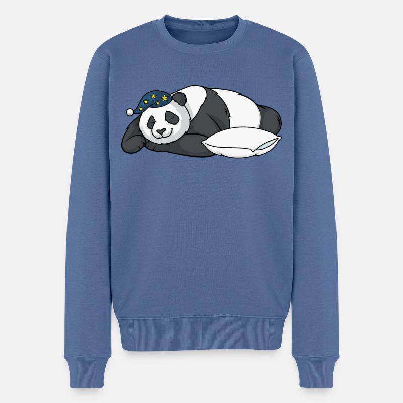 Panda - Pull Premium bio Homme - bleu pigeon