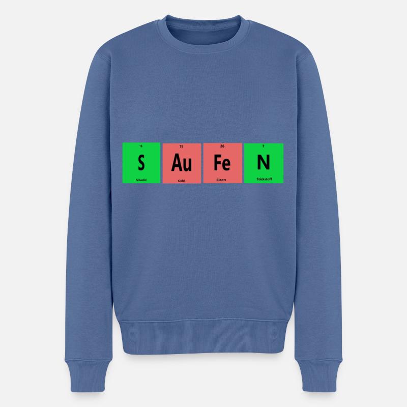 Saufen - Männer Premium Bio Pullover - Taubenblau