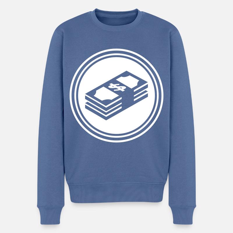 Geld Money silhouette - Männer Premium Bio Pullover - Taubenblau