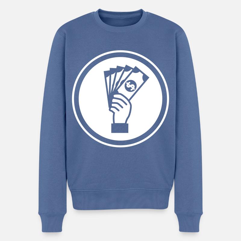 Geld Money silhouette - Männer Premium Bio Pullover - Taubenblau