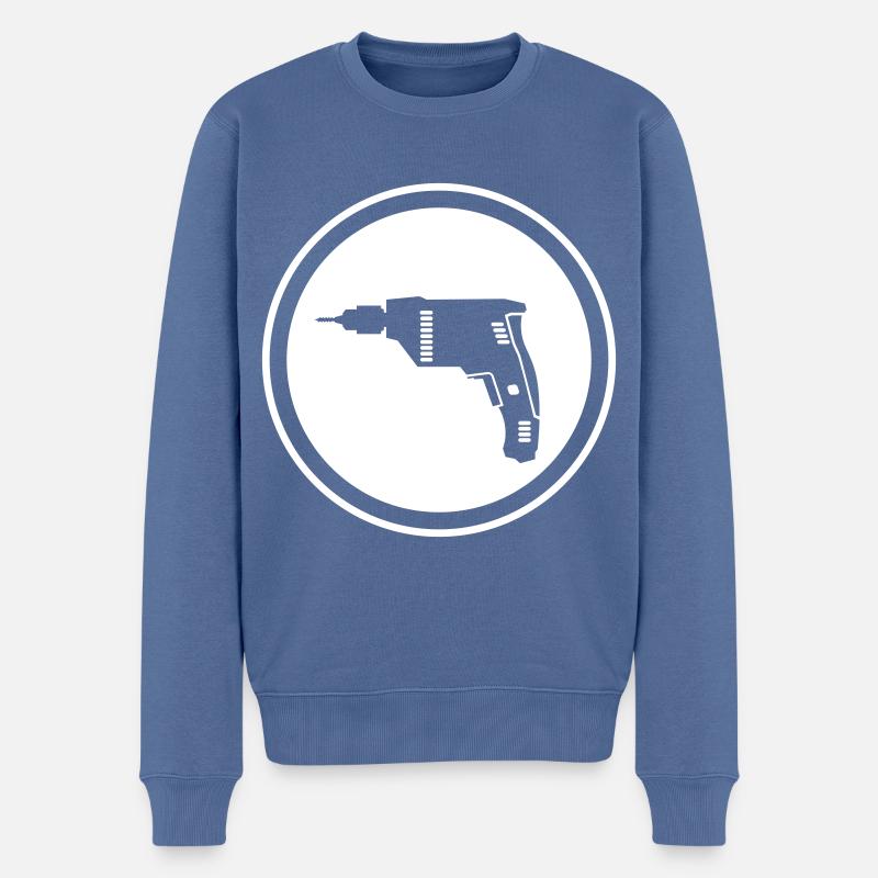 Bohrmaschine - Männer Premium Bio Pullover - Taubenblau