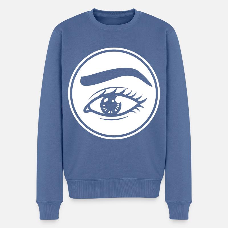 Symbole de l’œil - Pull Premium bio Homme - bleu pigeon