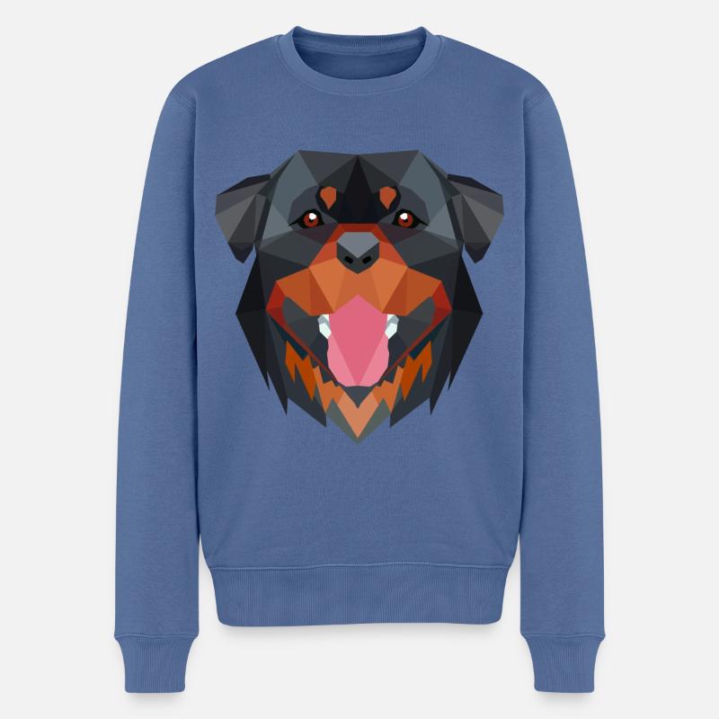 Rottweiler Geometric Art Pixel Art - Männer Premium Bio Pullover - Taubenblau