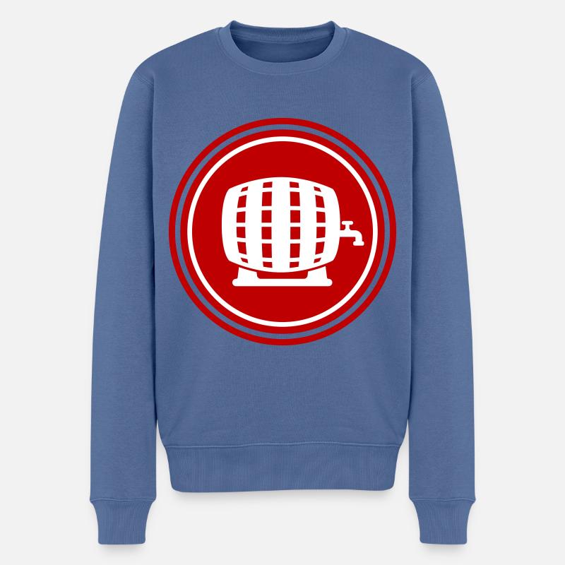 Bierfass - Männer Premium Bio Pullover - Taubenblau