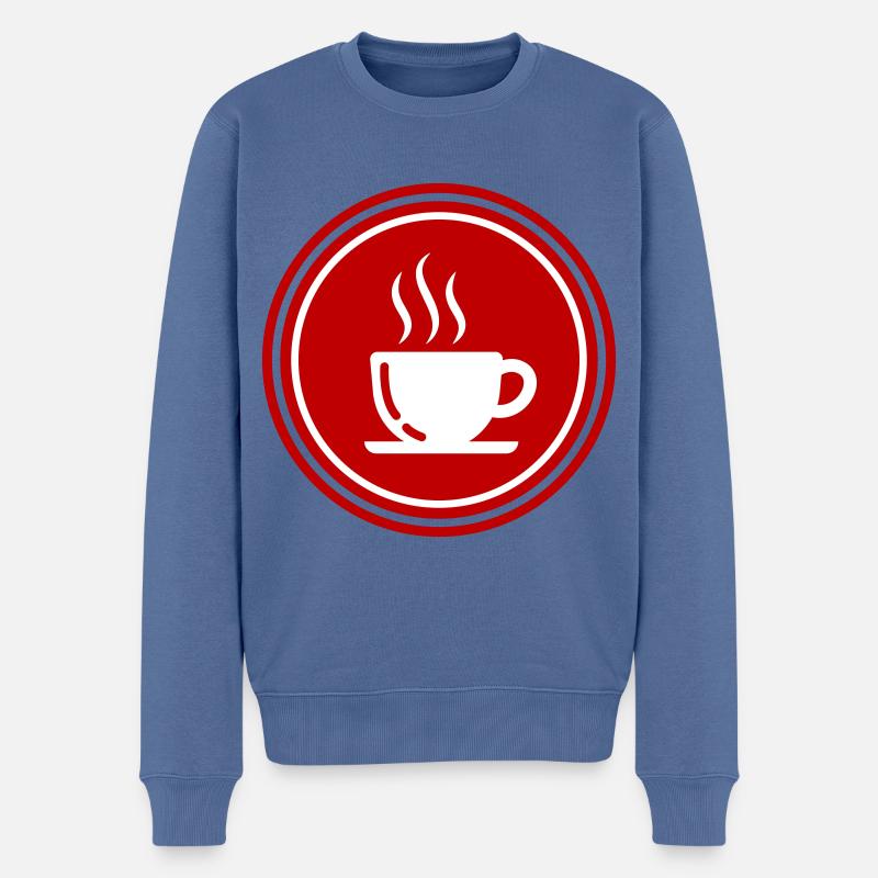 Kaffeetasse - Männer Premium Bio Pullover - Taubenblau