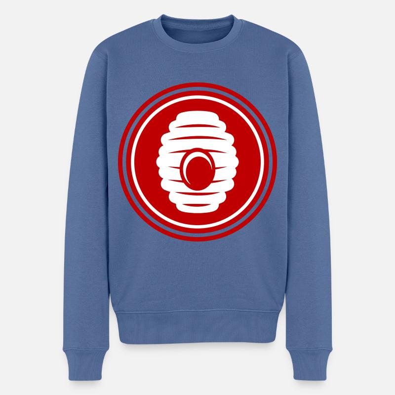 Imker Icon honig - Männer Premium Bio Pullover - Taubenblau