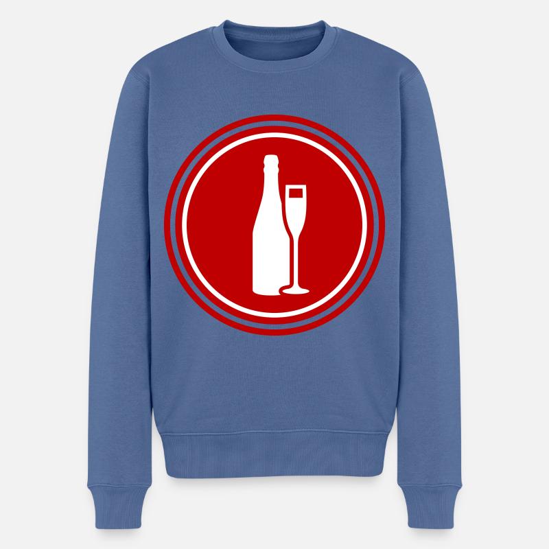 Rotwein Symbol - Männer Premium Bio Pullover - Taubenblau