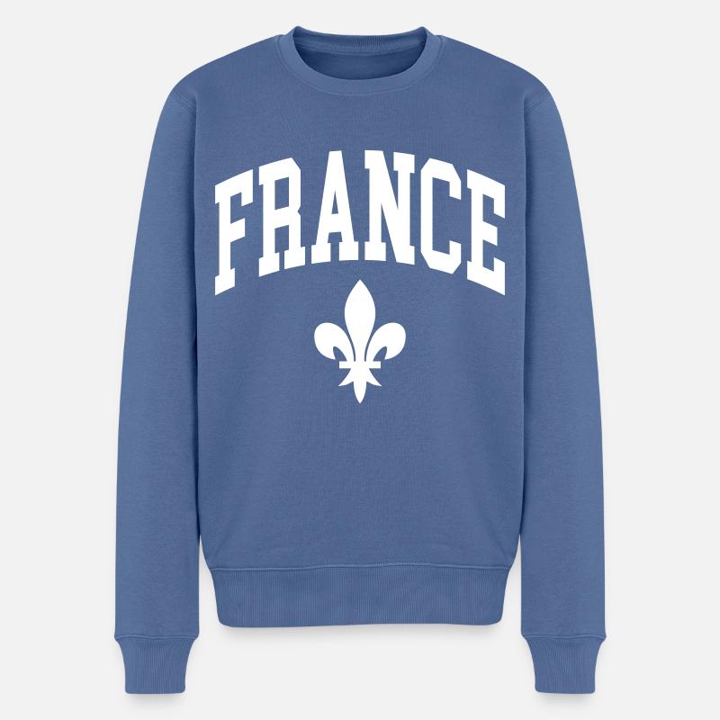 France - Pull Premium bio Homme - bleu pigeon