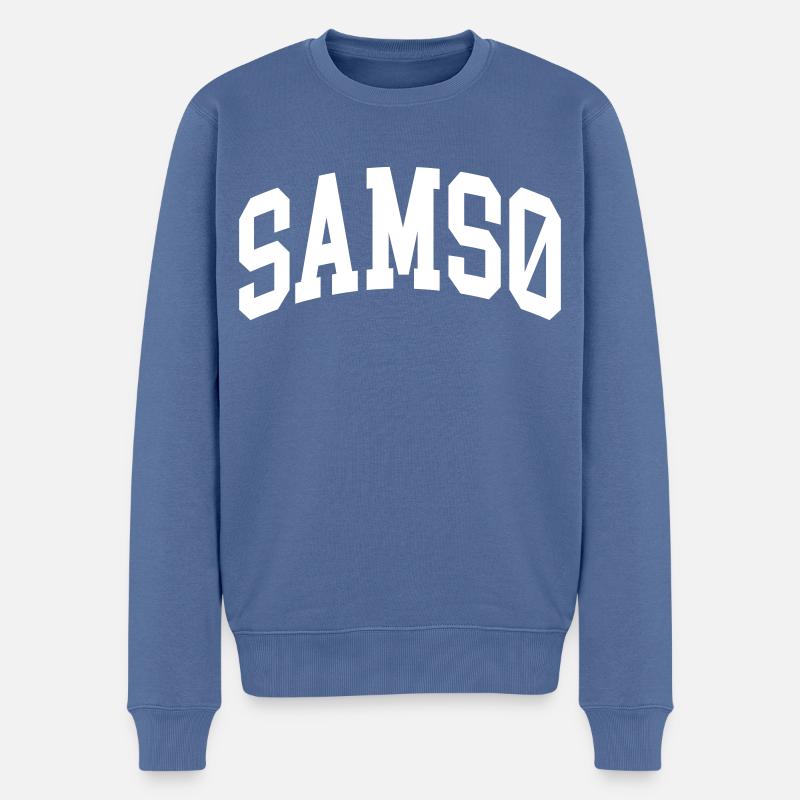 Samsø - Pull Premium bio Homme - bleu pigeon