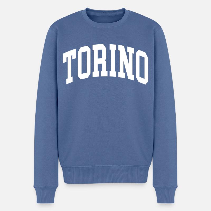 Turin - Männer Premium Bio Pullover - Taubenblau