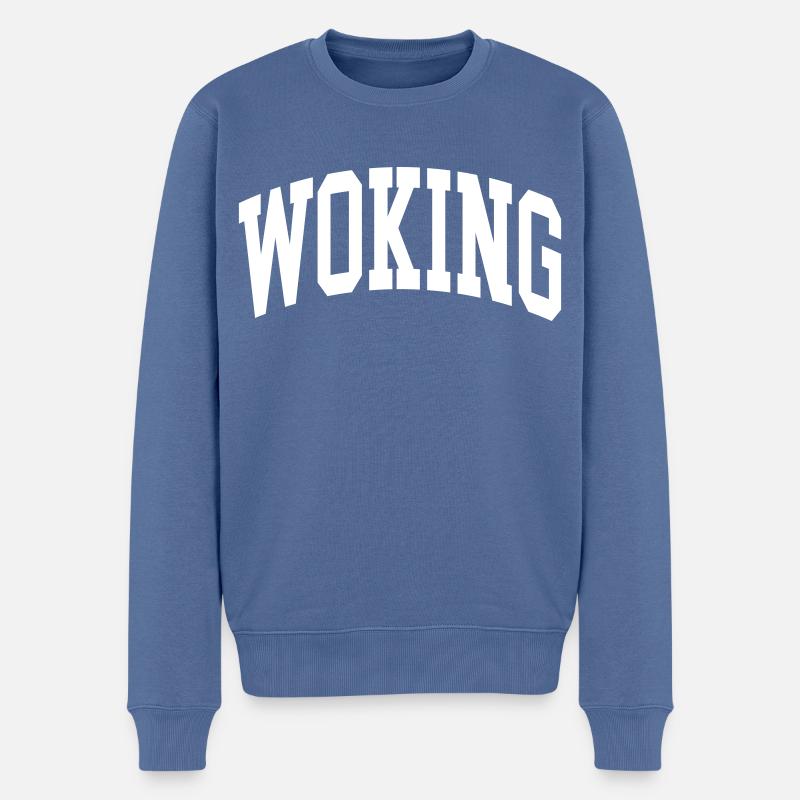Woking - Männer Premium Bio Pullover - Taubenblau