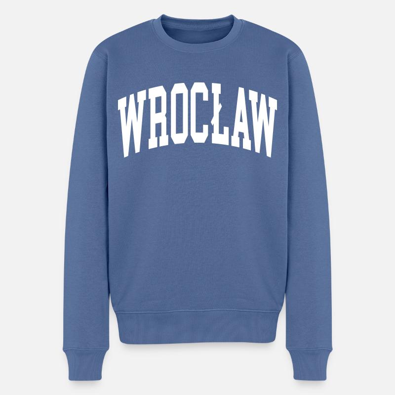 Breslau - Männer Premium Bio Pullover - Taubenblau