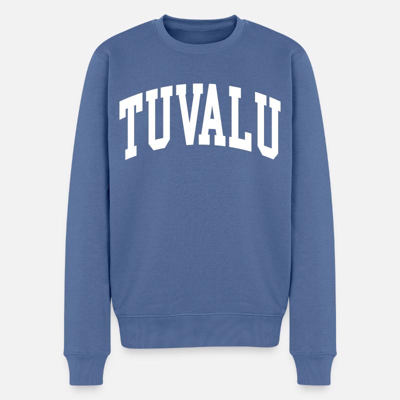 Tuvalu - Männer Premium Bio Pullover - Taubenblau