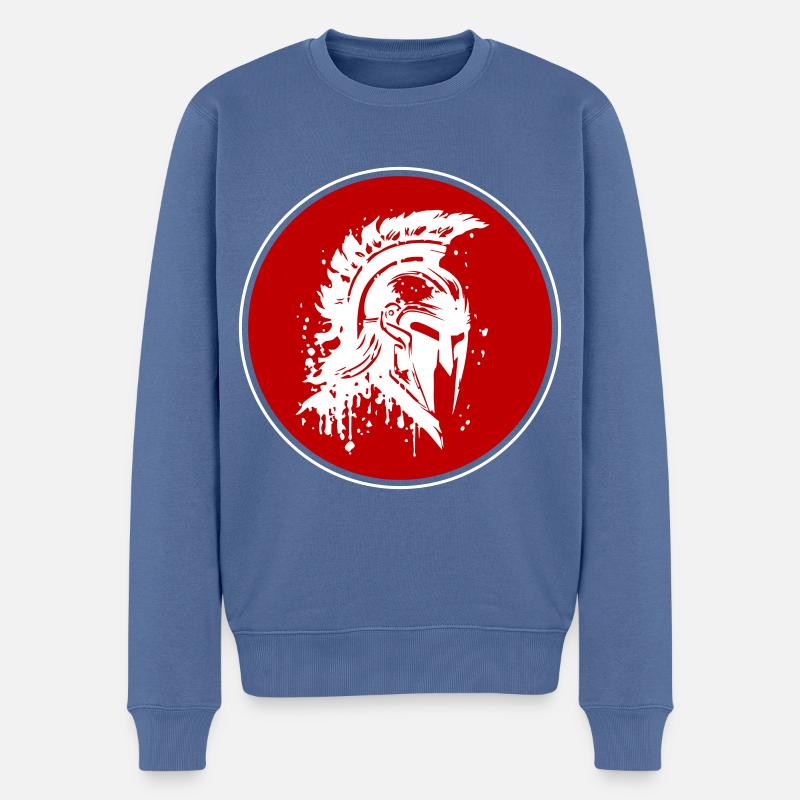 Spartaner Helm Gladiator Symbol - Männer Premium Bio Pullover - Taubenblau