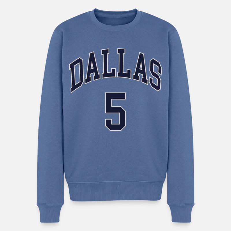Dallas 5 - Männer Premium Bio Pullover - Taubenblau