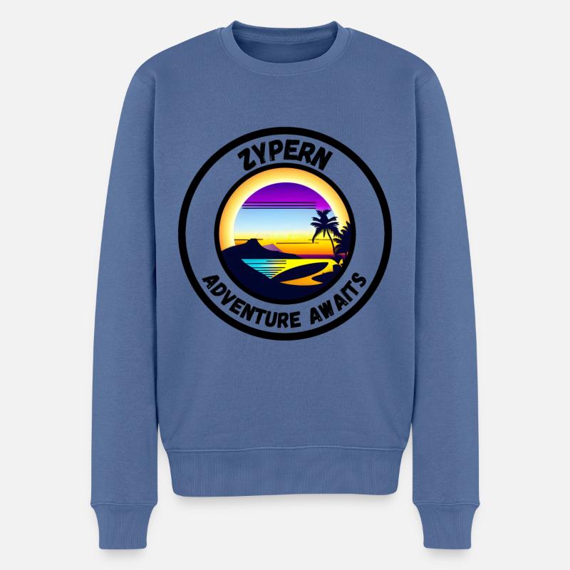 Zypern - Adventure Awaits - Männer Premium Bio Pullover - Taubenblau