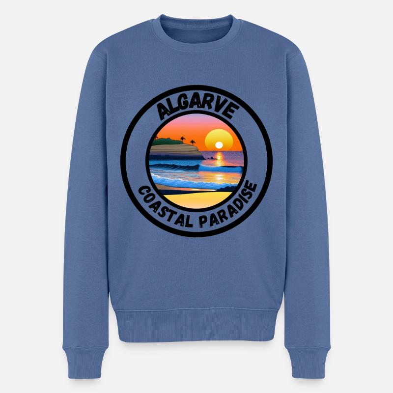 Algarve - Coastal Paradise - Männer Premium Bio Pullover - Taubenblau