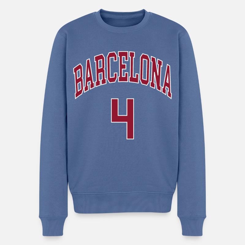 Barcelone 4 - Pull Premium bio Homme - bleu pigeon