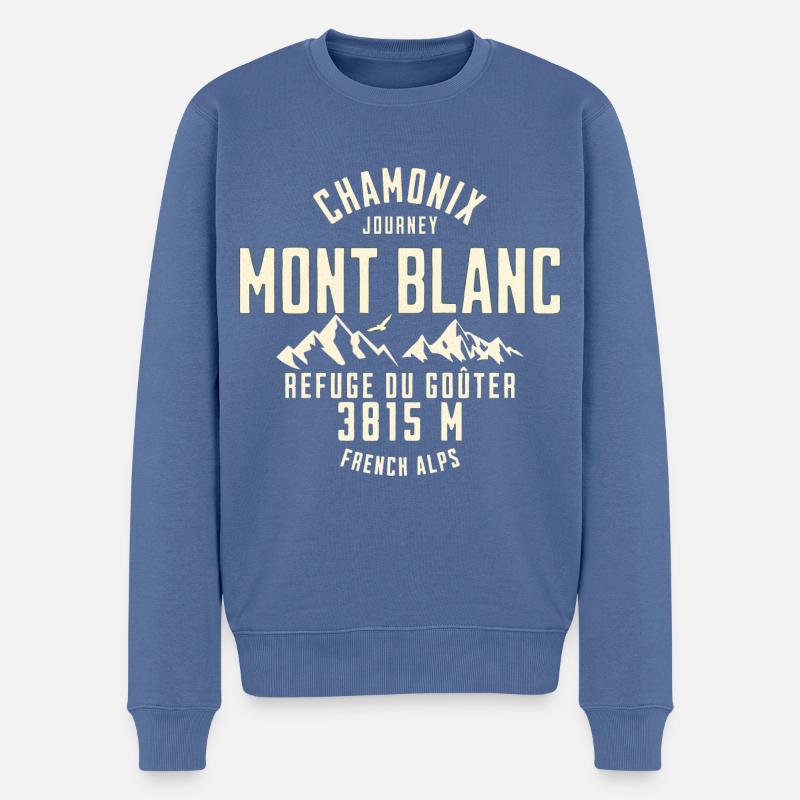 Chamonix journey Base camp - Pull Premium bio Homme - bleu pigeon