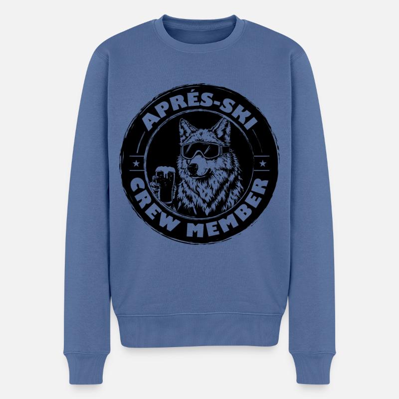 Dicton de l’équipe d’après-ski Wolf - Pull Premium bio Homme - bleu pigeon