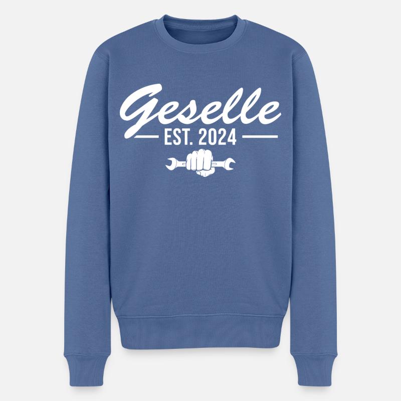 Geselle 2024 Kfz Mechaniker Gesellenprüfung - Männer Premium Bio Pullover - Taubenblau
