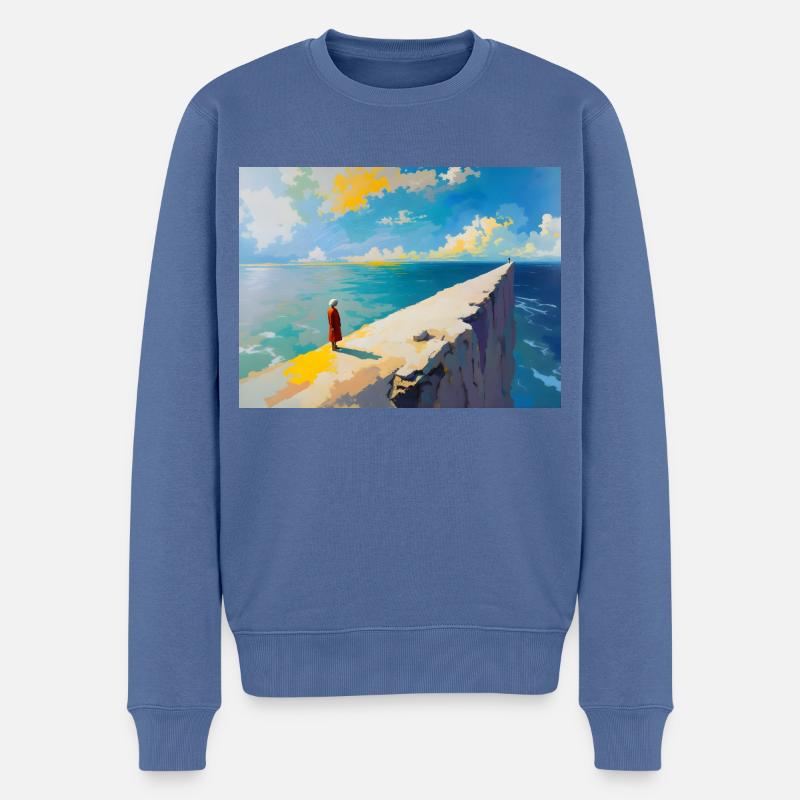 Maman sur la plage 9 - Pull Premium bio Homme - bleu pigeon