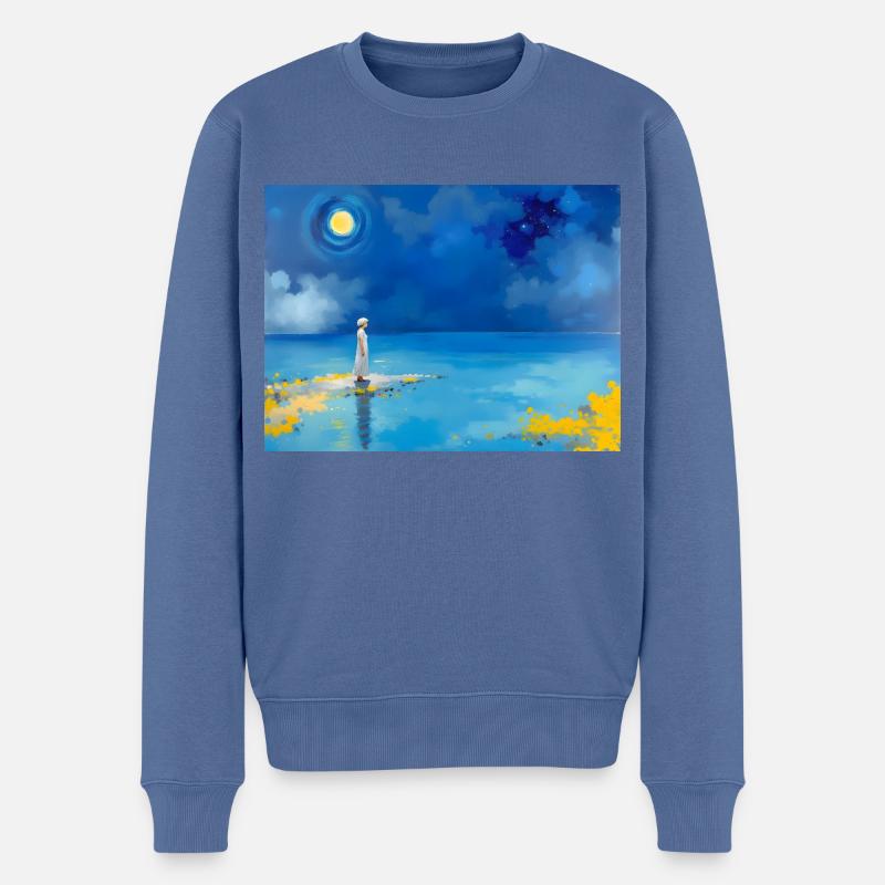 Maman sur la plage 13 - Pull Premium bio Homme - bleu pigeon