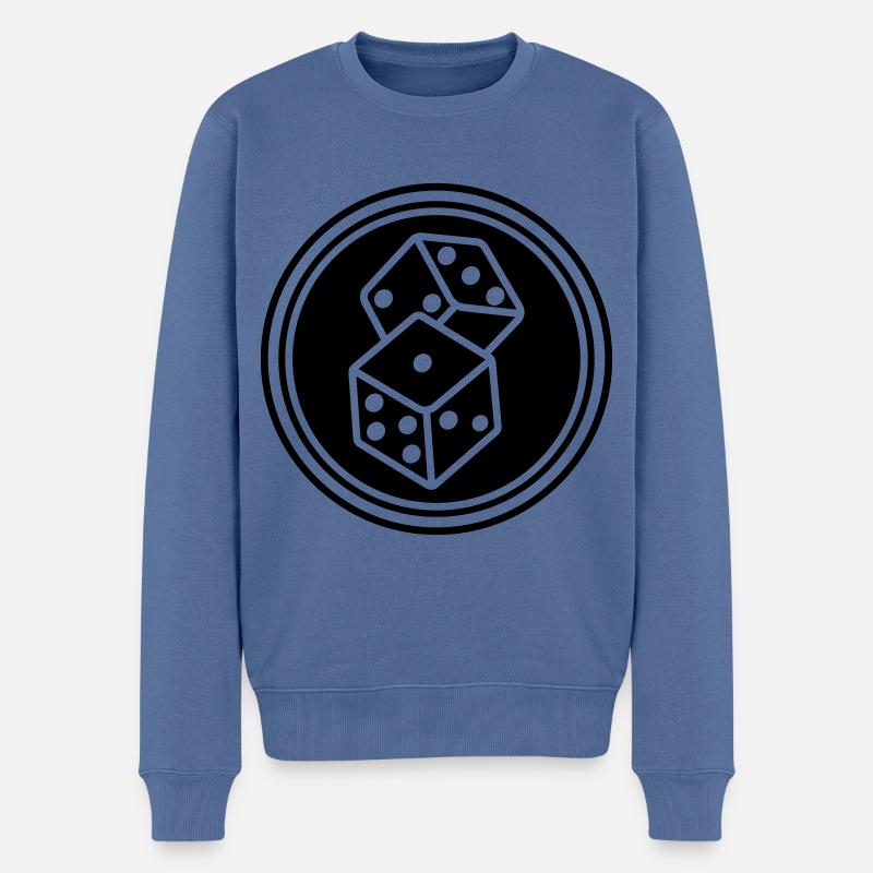 Symbole du casino Dice - Pull Premium bio Homme - bleu pigeon