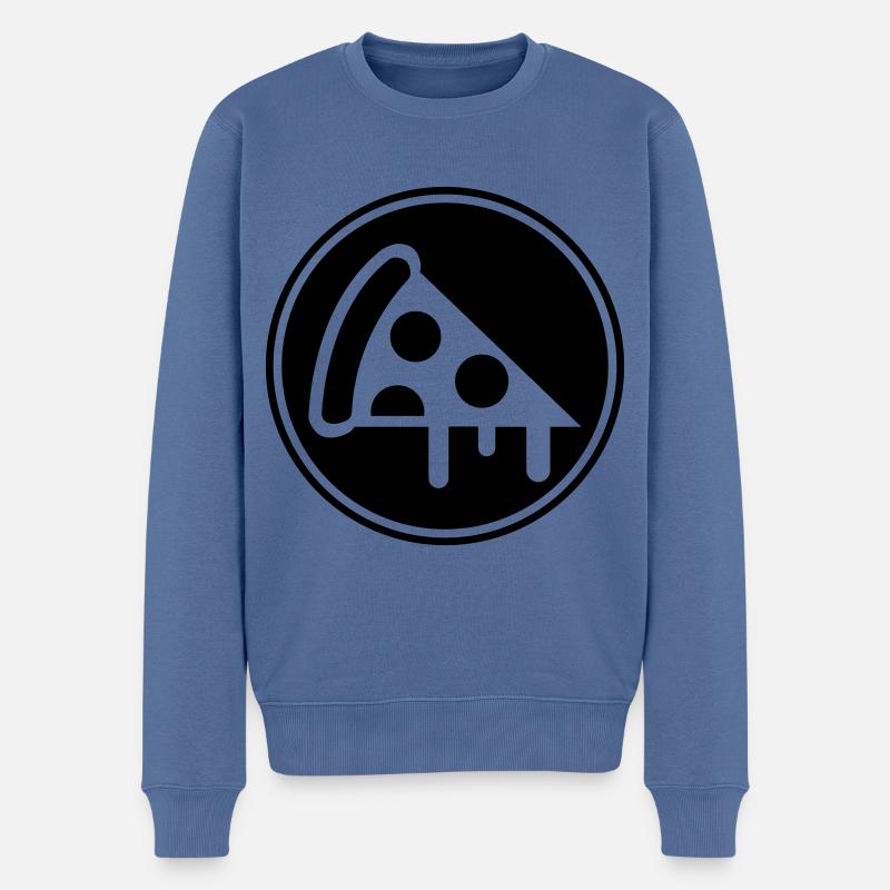Pizza Icon Silhouette - Männer Premium Bio Pullover - Taubenblau