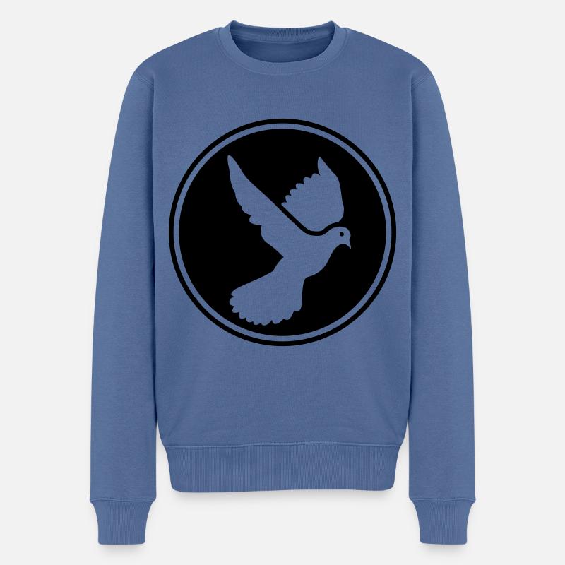Taube symbol - Männer Premium Bio Pullover - Taubenblau