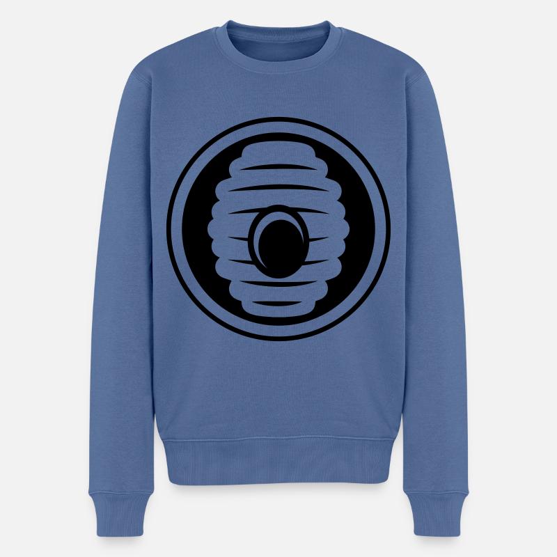 Imker Icon honig - Männer Premium Bio Pullover - Taubenblau