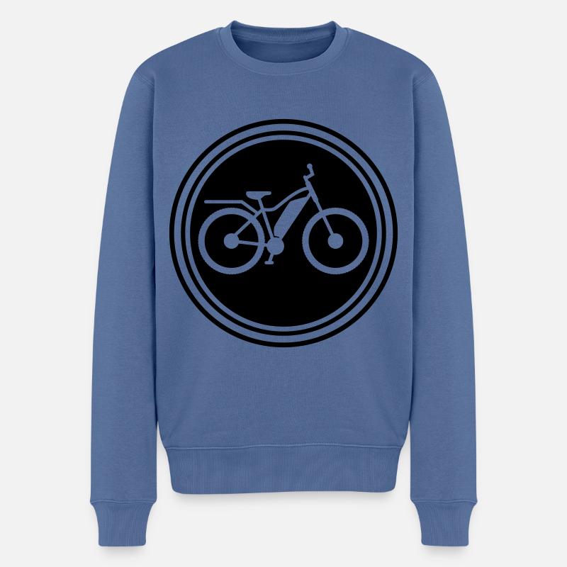 ebike fahrrad - Männer Premium Bio Pullover - Taubenblau