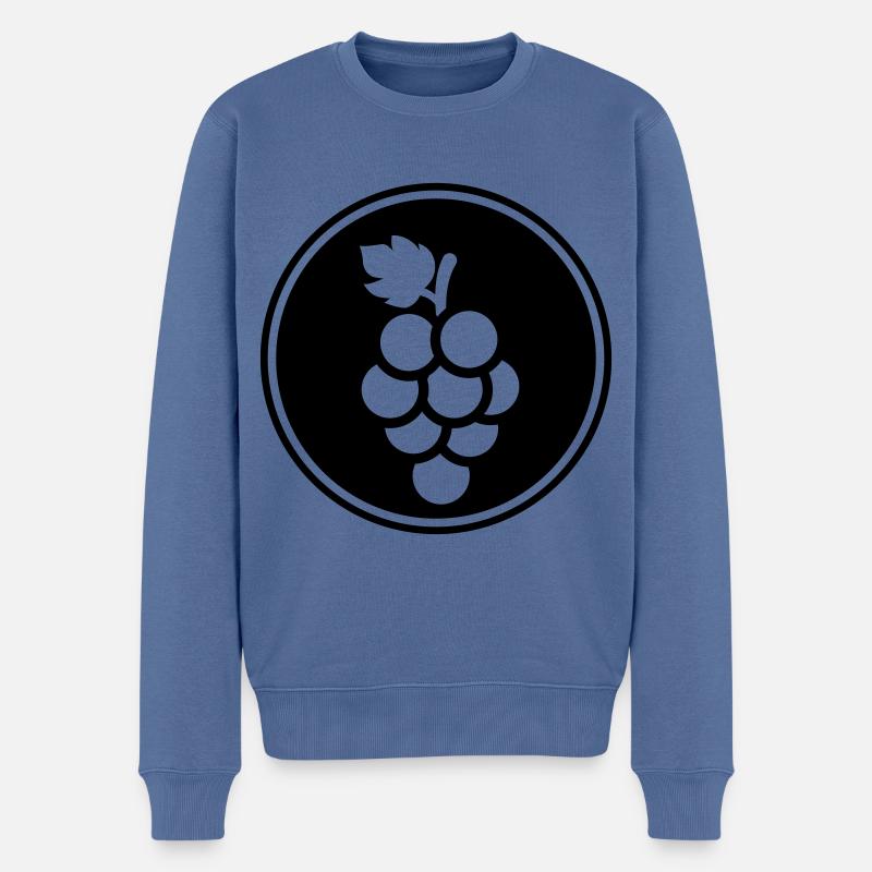 raisins - Pull Premium bio Homme - bleu pigeon