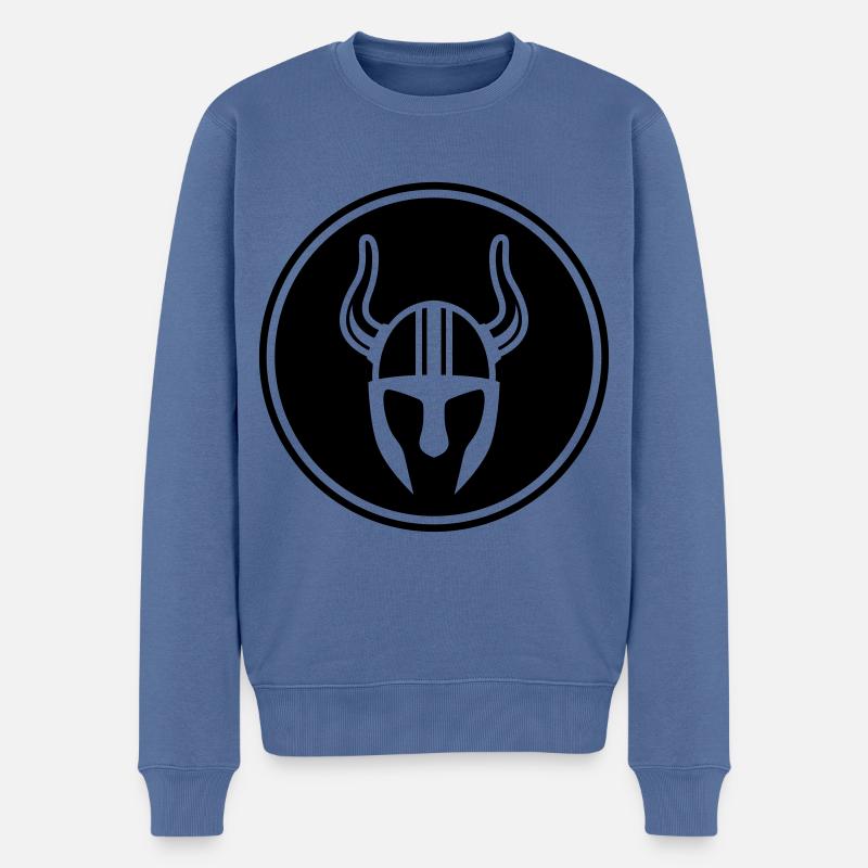 Wikinger Helm - Männer Premium Bio Pullover - Taubenblau