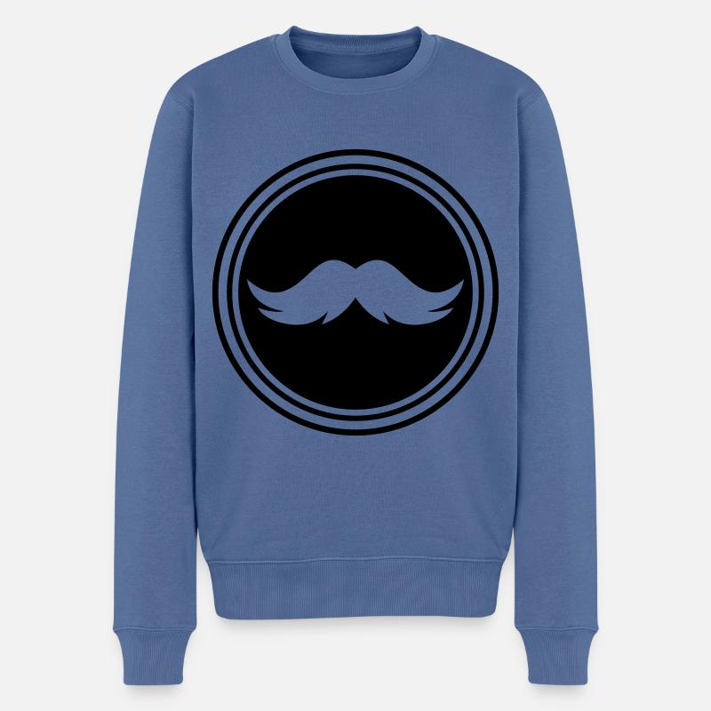 Schnurrbart symbol - Männer Premium Bio Pullover - Taubenblau