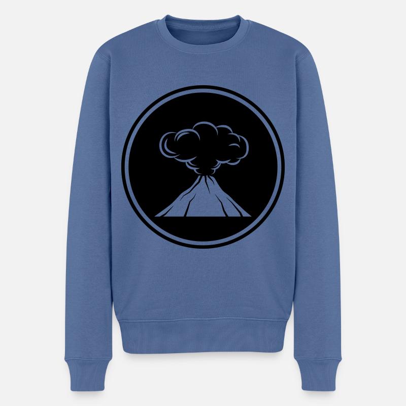 Icône de volcan - Pull Premium bio Homme - bleu pigeon