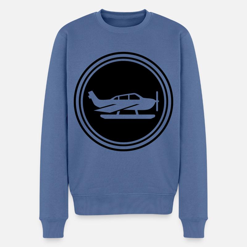 Flugzeug symbol - Männer Premium Bio Pullover - Taubenblau