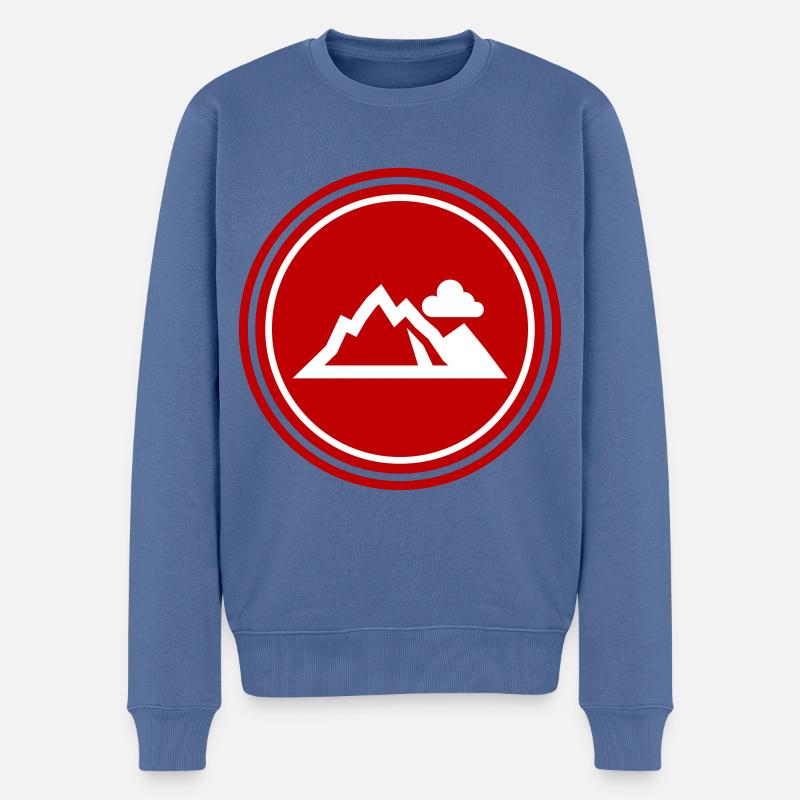 Berge Mountains Silhouette - Männer Premium Bio Pullover - Taubenblau