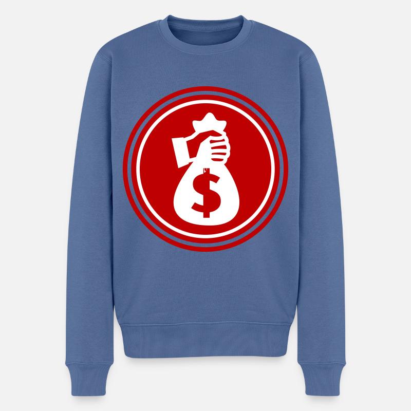 Geld Money silhouette - Männer Premium Bio Pullover - Taubenblau