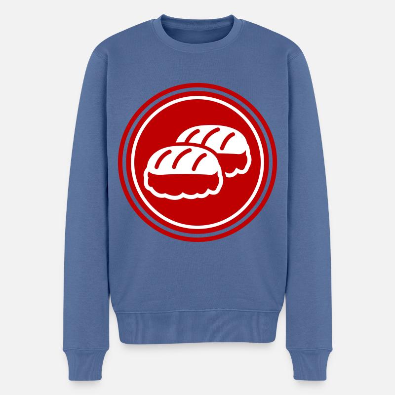 Sushi icon Silhouette - Männer Premium Bio Pullover - Taubenblau