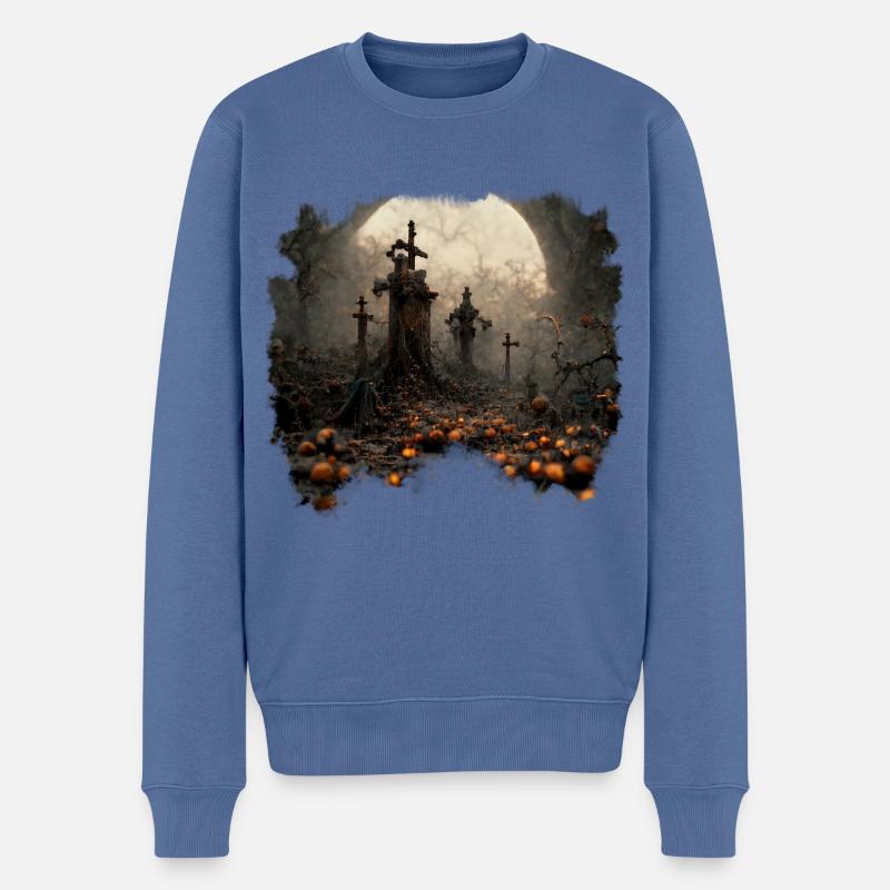 Halloween - Männer Premium Bio Pullover - Taubenblau
