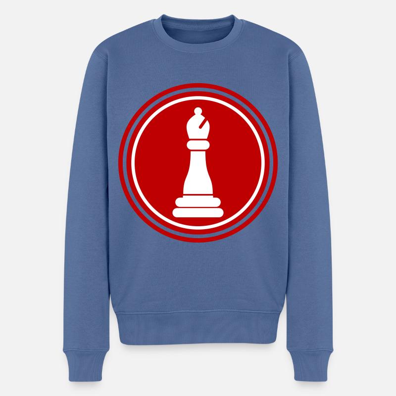Schachfigur symbol - Männer Premium Bio Pullover - Taubenblau