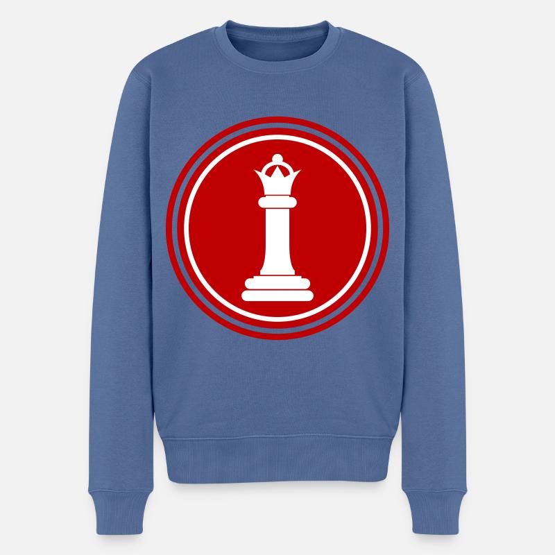 Schachfigur Königin - Männer Premium Bio Pullover - Taubenblau