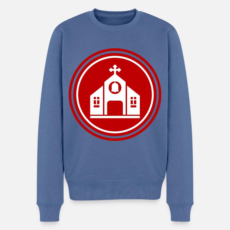 Kirche glaube - Männer Premium Bio Pullover - Taubenblau