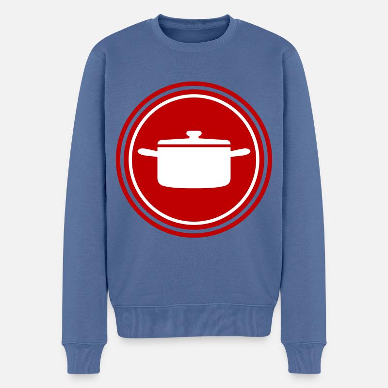 kochtopf Icon - Männer Premium Bio Pullover - Taubenblau