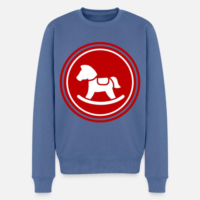 Schauckelpferd Icon Symbol - Männer Premium Bio Pullover - Taubenblau